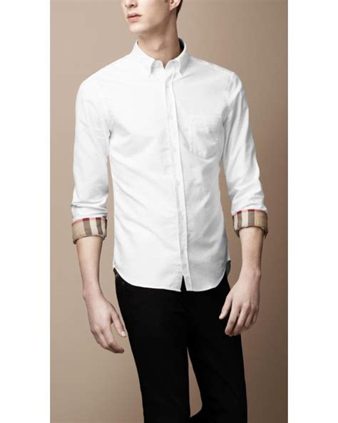 burberry basic white button down 495|Burberry clothing website.